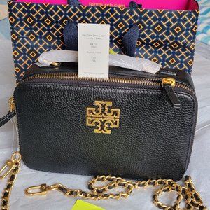 Tory Burch Britten Small Top Handle Black NWT